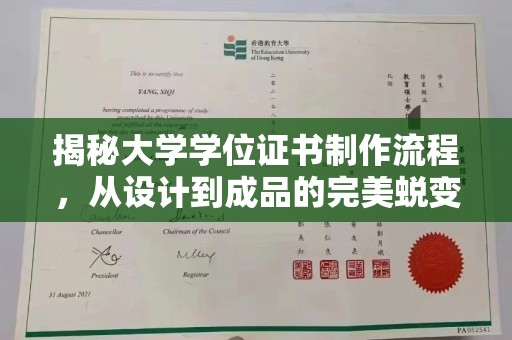 沭阳揭秘大学学位证书制作流程，从设计到成品的完美蜕变