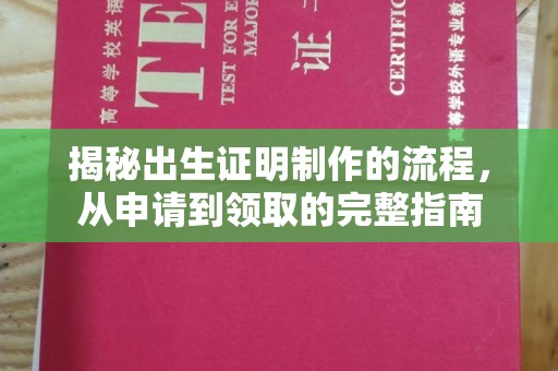 沭阳揭秘出生证明制作的流程，从申请到领取的完整指南