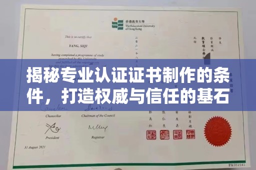 沭阳揭秘专业认证证书制作的条件，打造权威与信任的基石